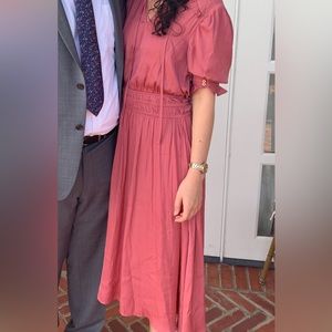 Mauve silky midi dress